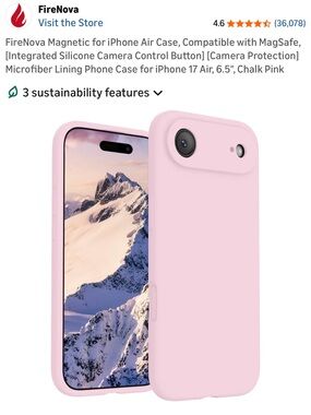 iPhone air Chalk Pink Silicone Magnetic iPhone Case (MagSafe Compatible)
